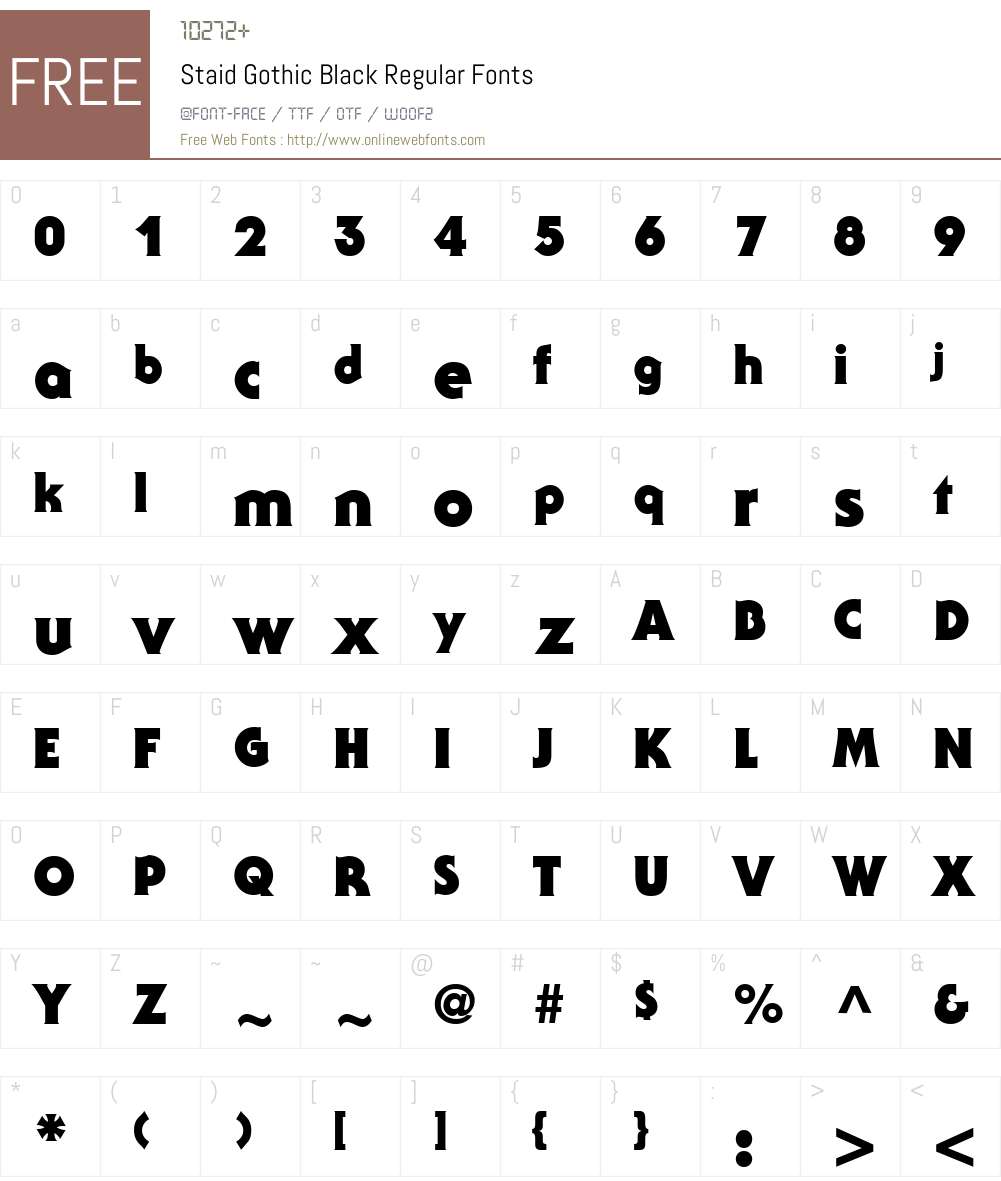 Staid Gothic Black Font Screenshots