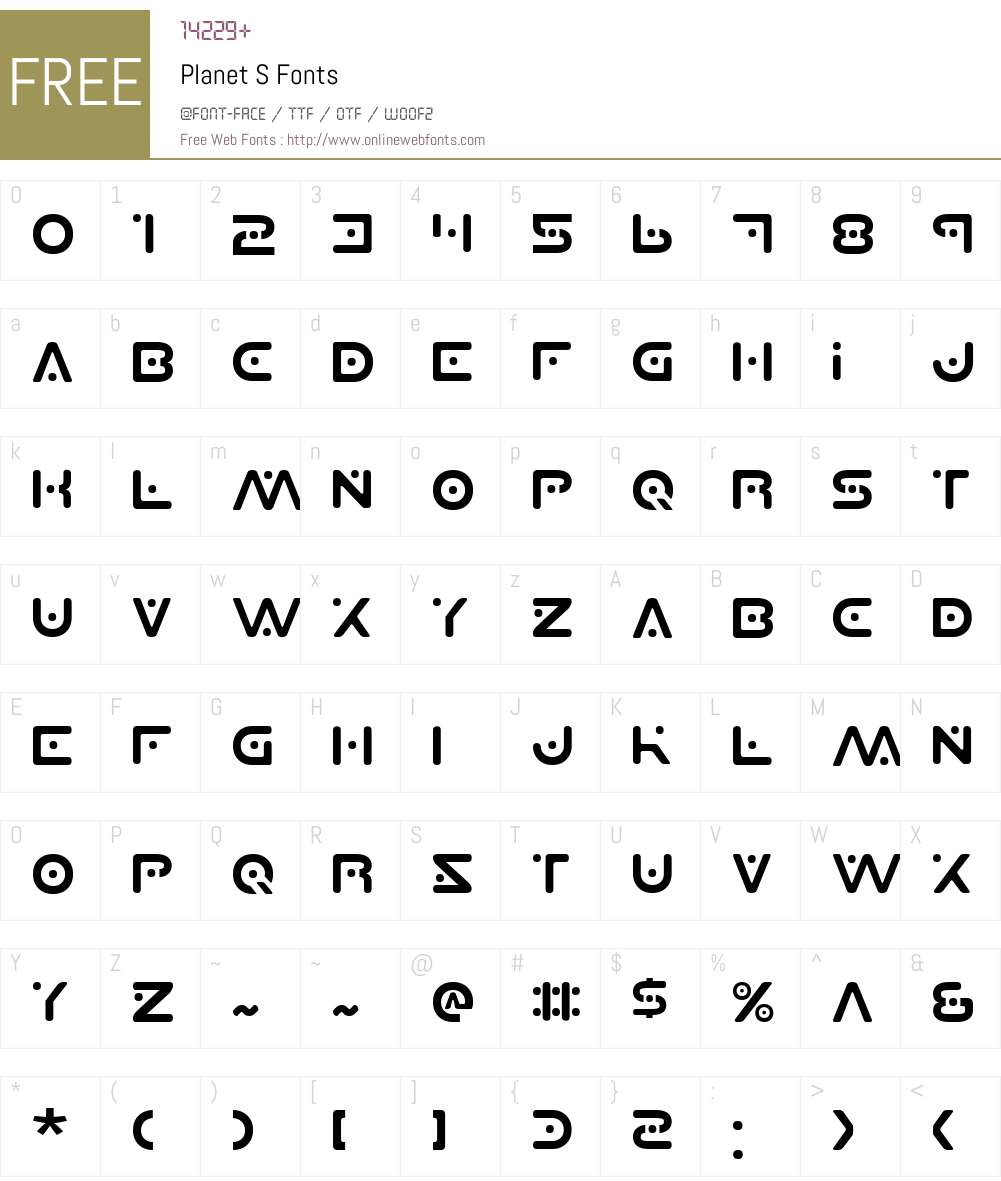 Planet S Font Screenshots