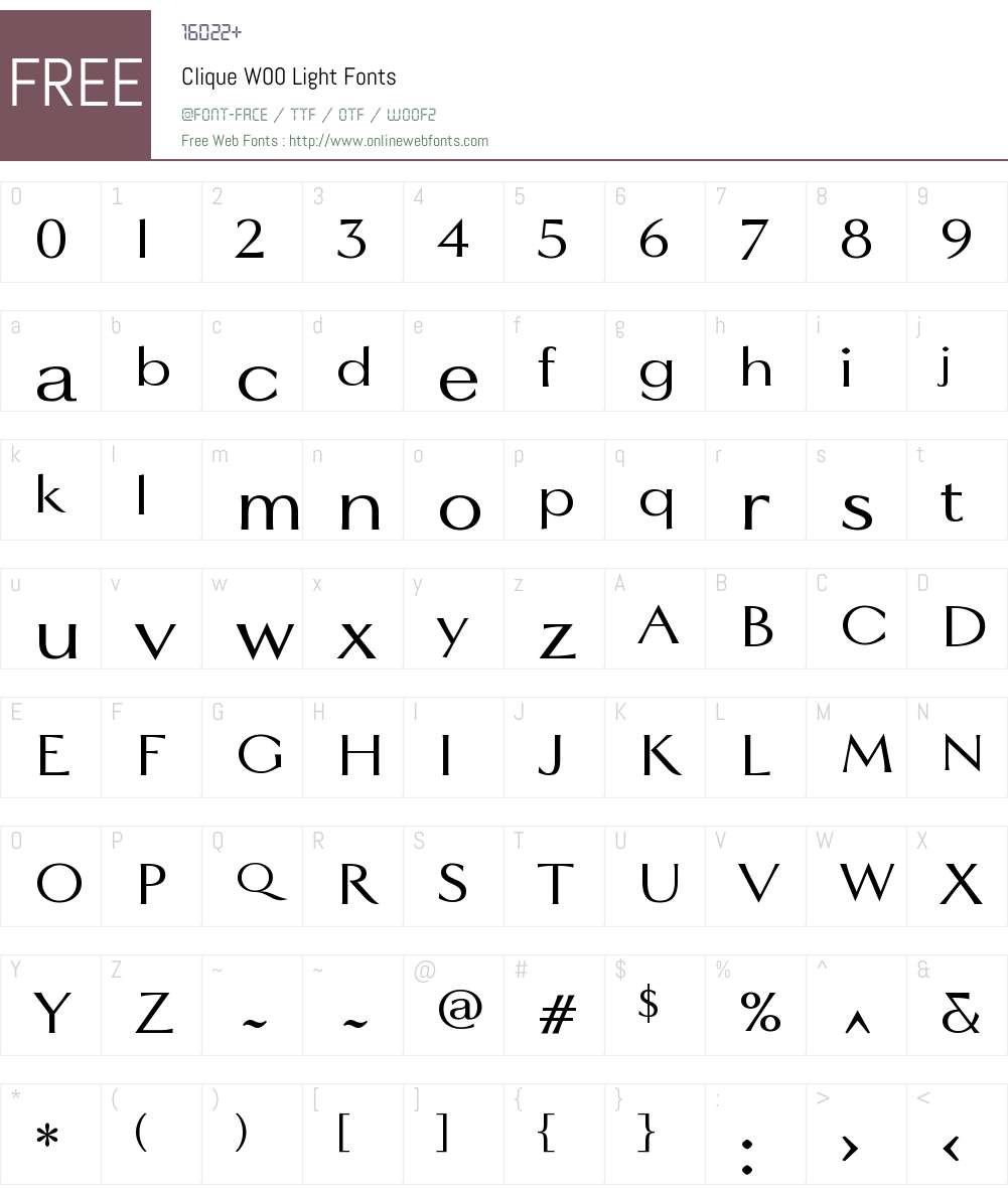 Clique Font Screenshots