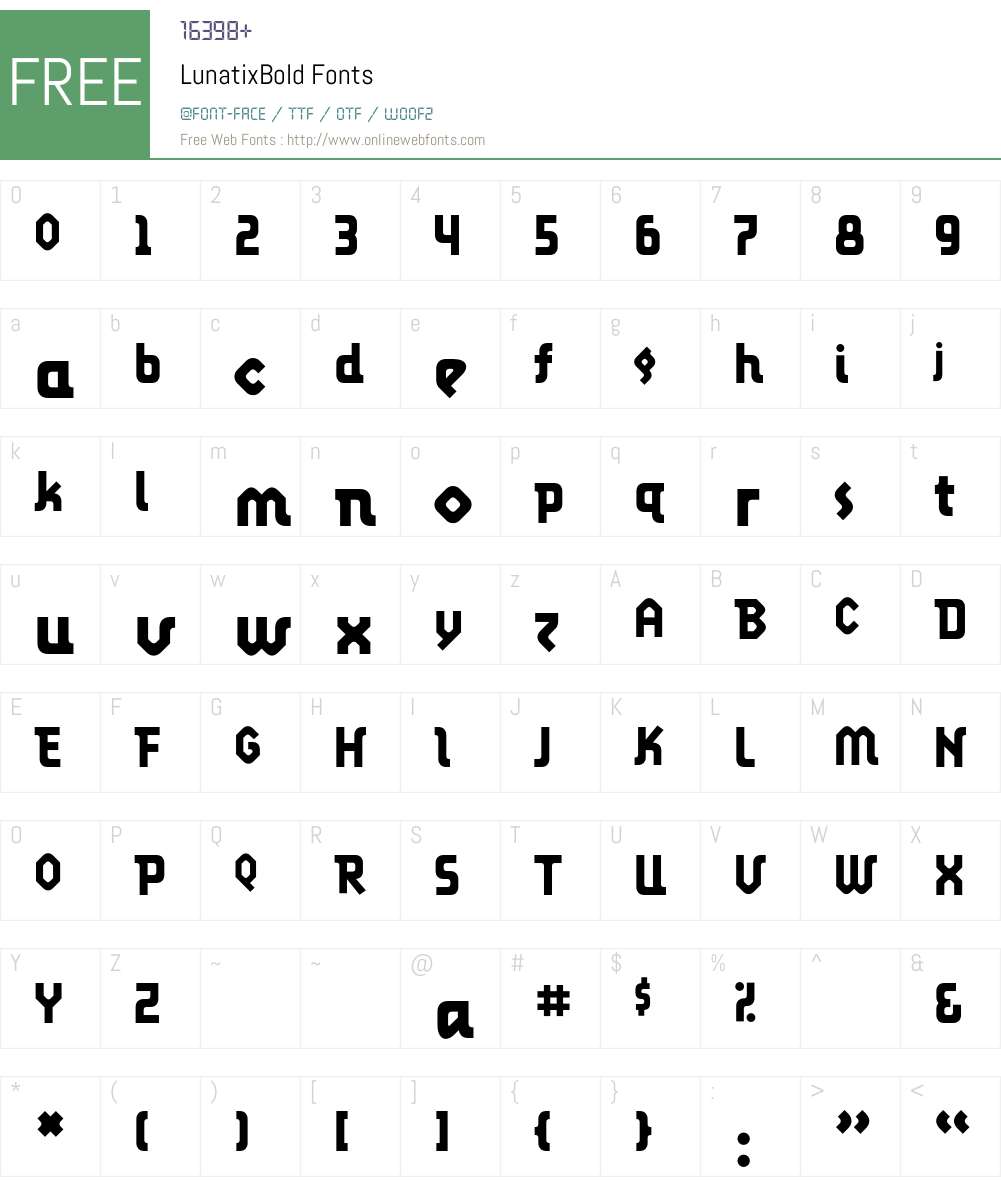 LunatixBold Font Screenshots
