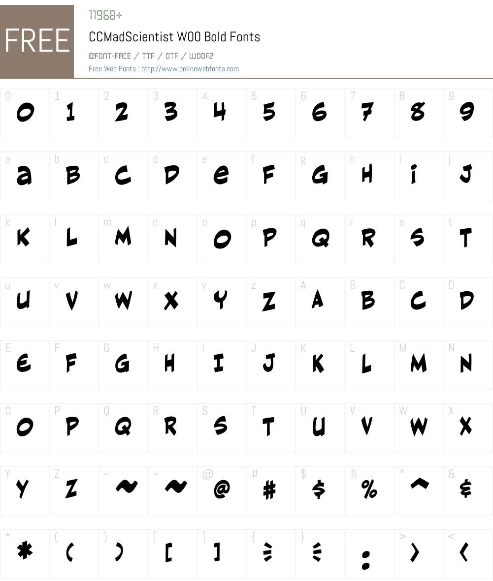 CCMadScientistW00-Bold Font Screenshots