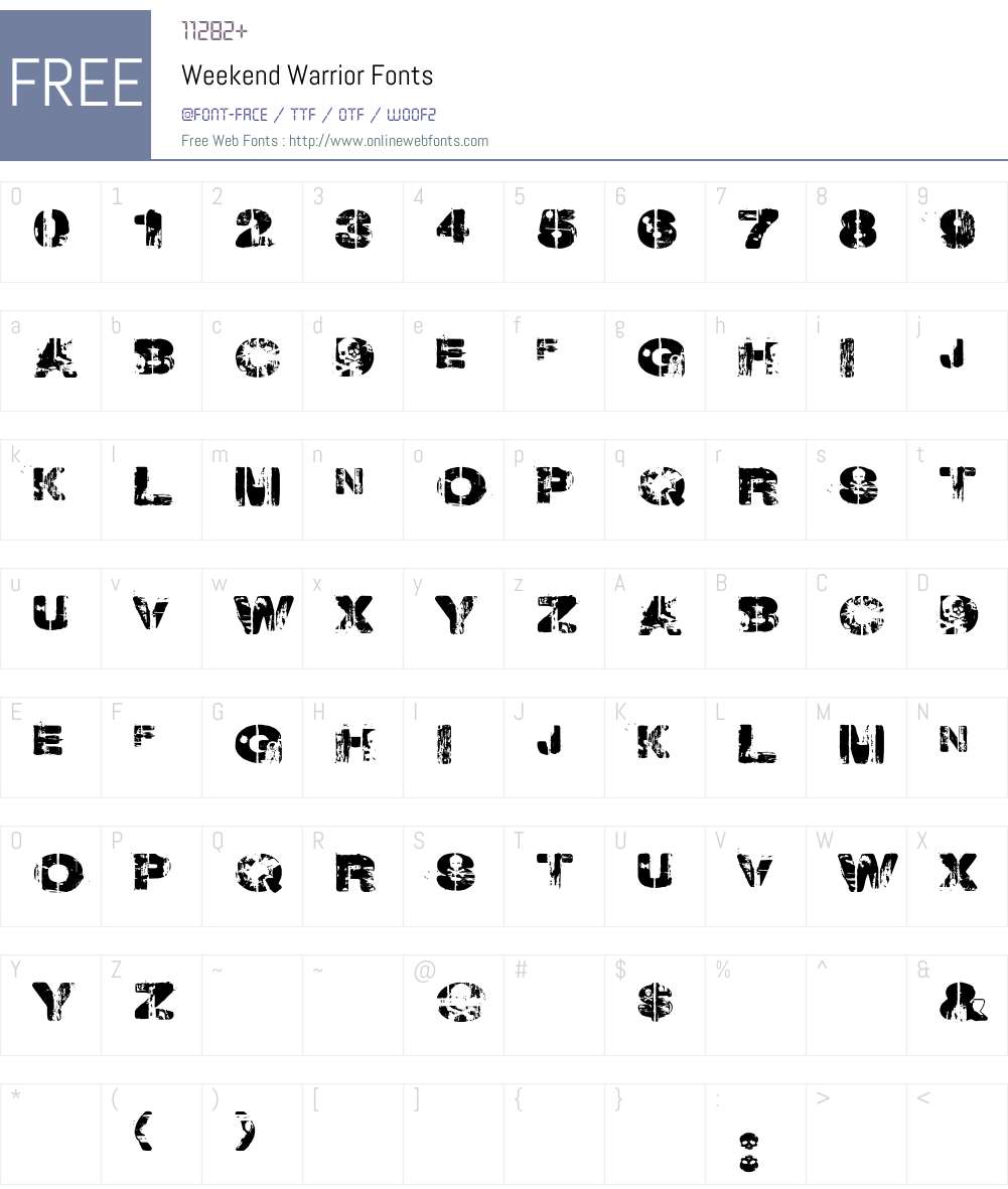 Weekend Warrior Font Screenshots