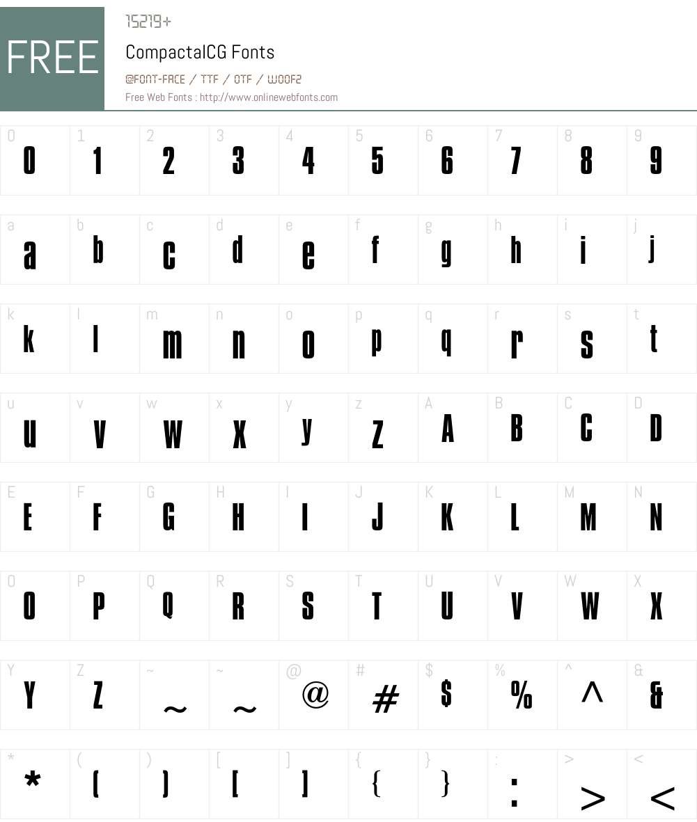 CompactaICG Font Screenshots