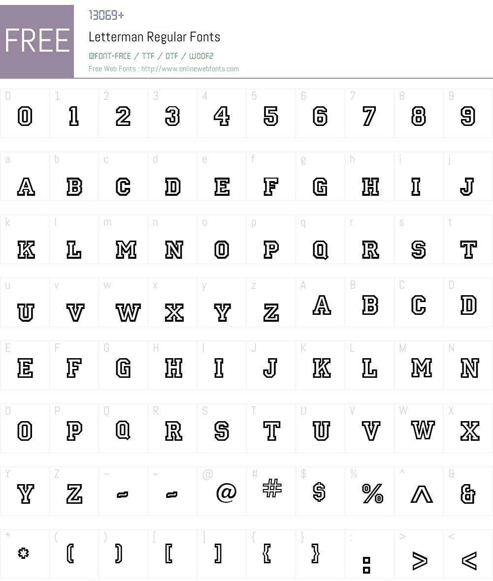Letterman Font Screenshots