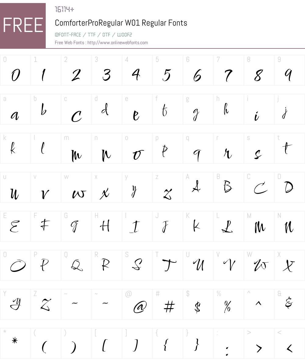 ComforterProRegularW01-Rg Font Screenshots