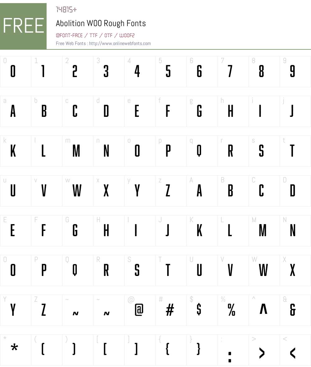 AbolitionW00-Rough Font Screenshots