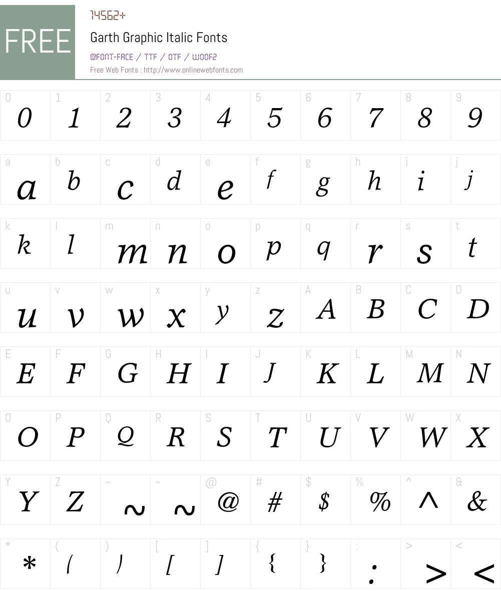 Garth Graphic Font Screenshots