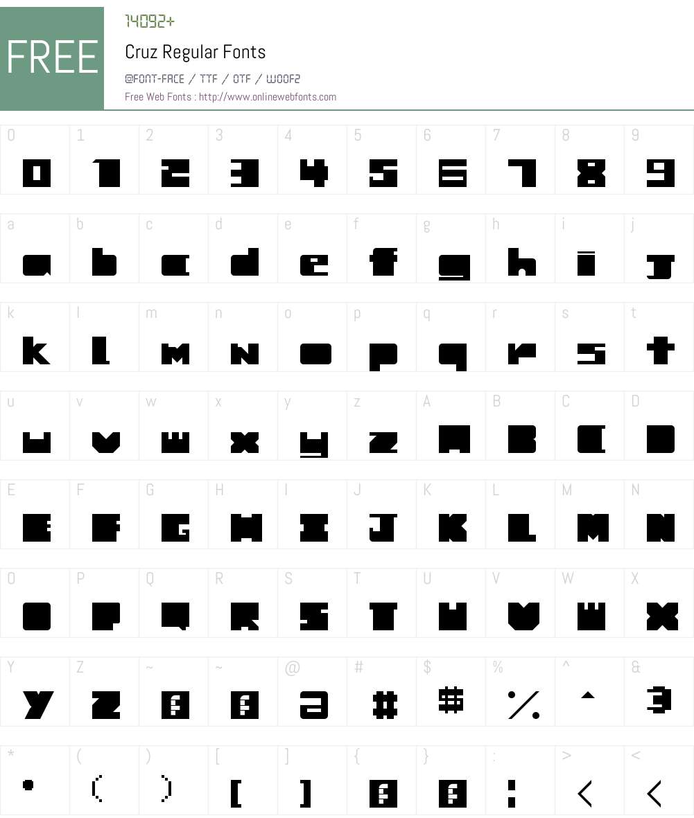 Cruz Font Screenshots