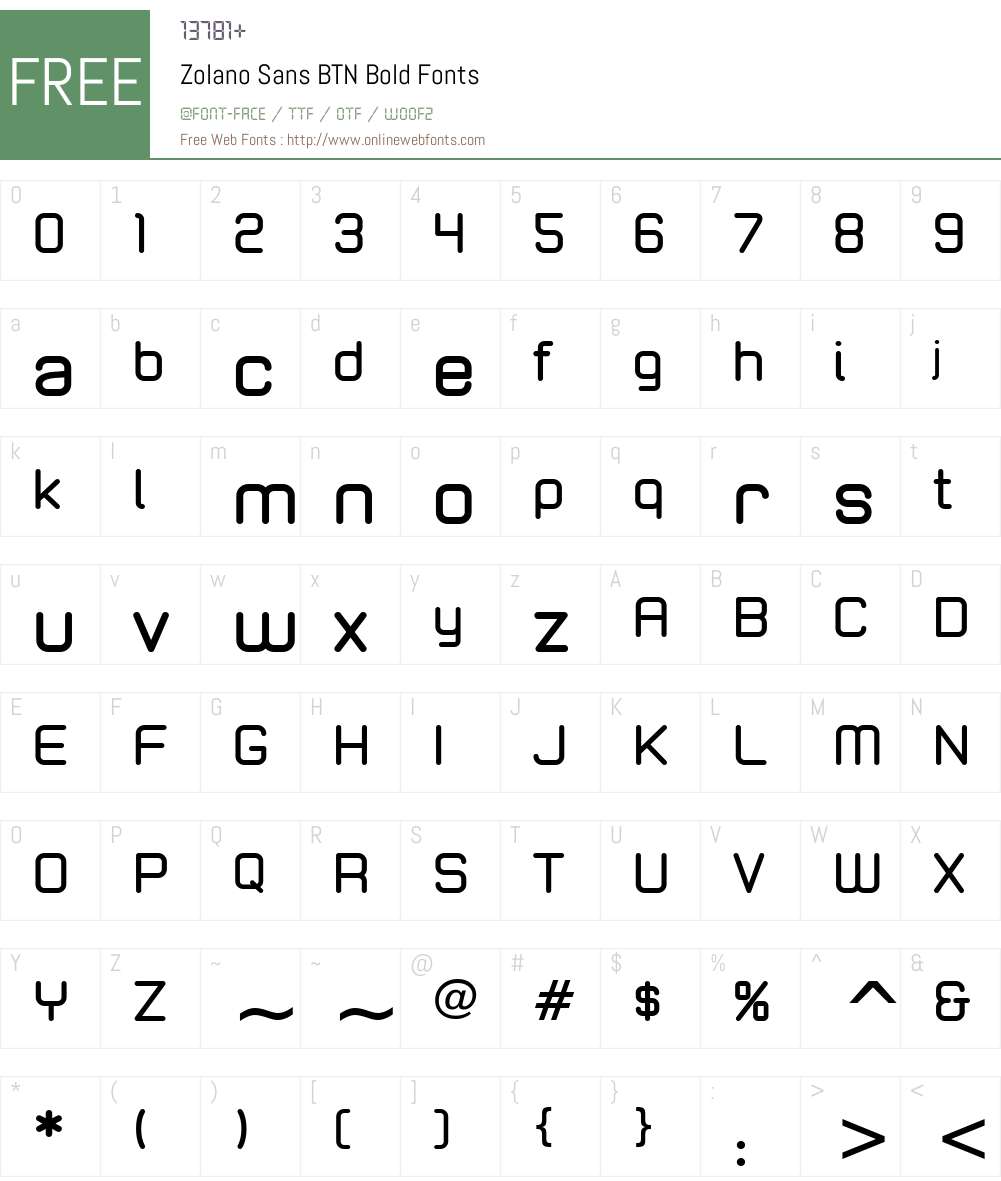 Zolano Sans BTN Font Screenshots