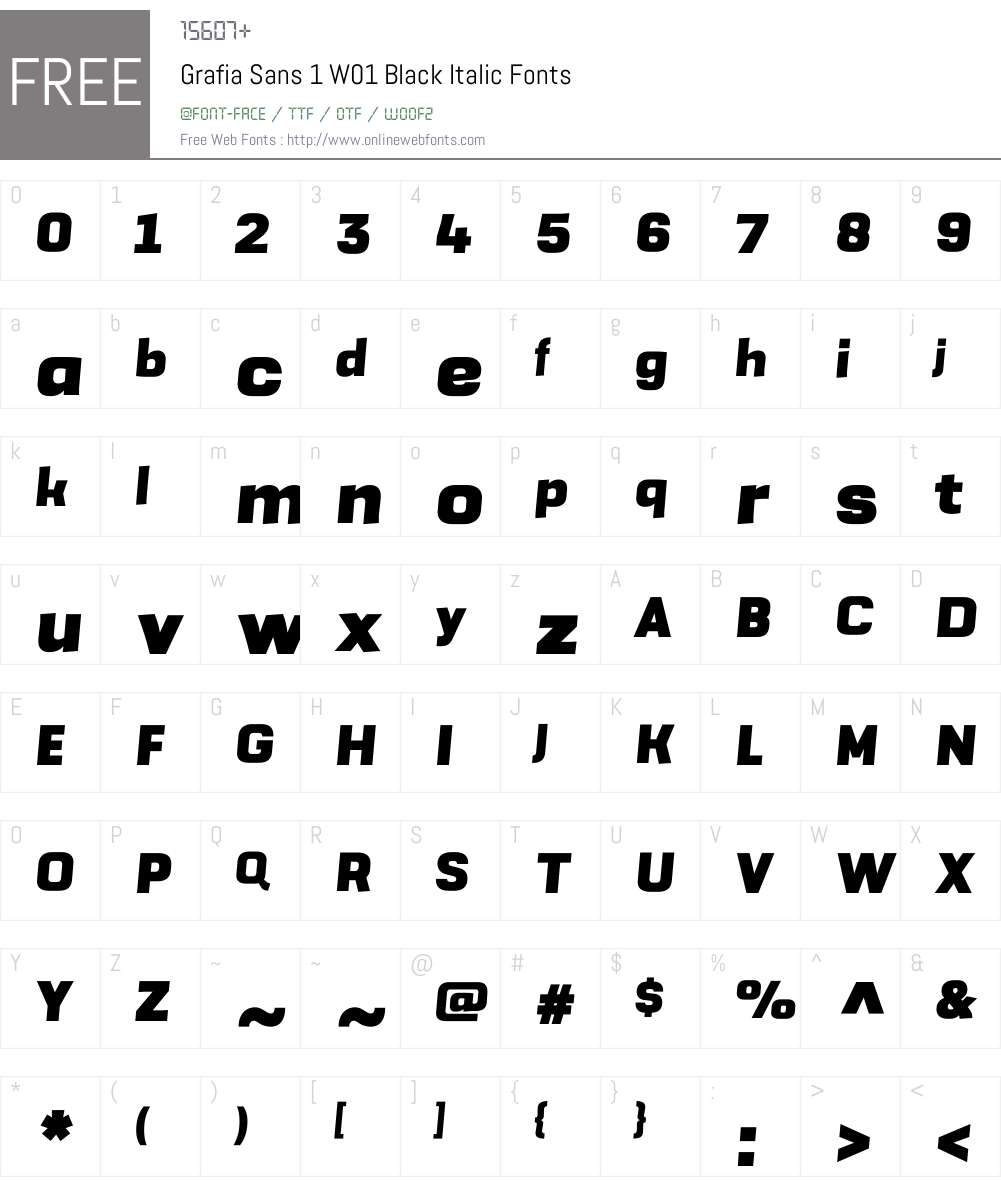GrafiaSans1W01-BlackItalic Font Screenshots