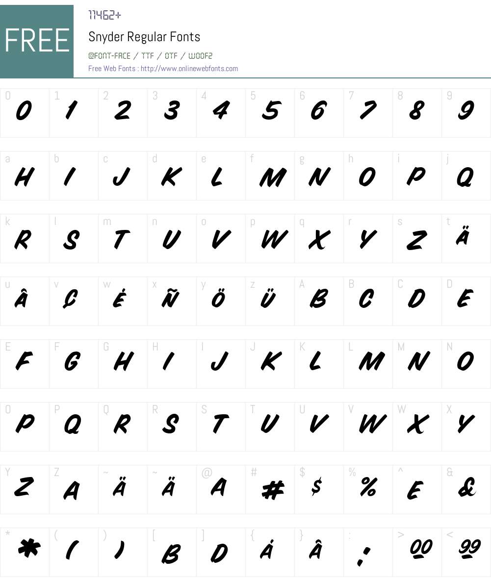 Snyder Regular Font Screenshots