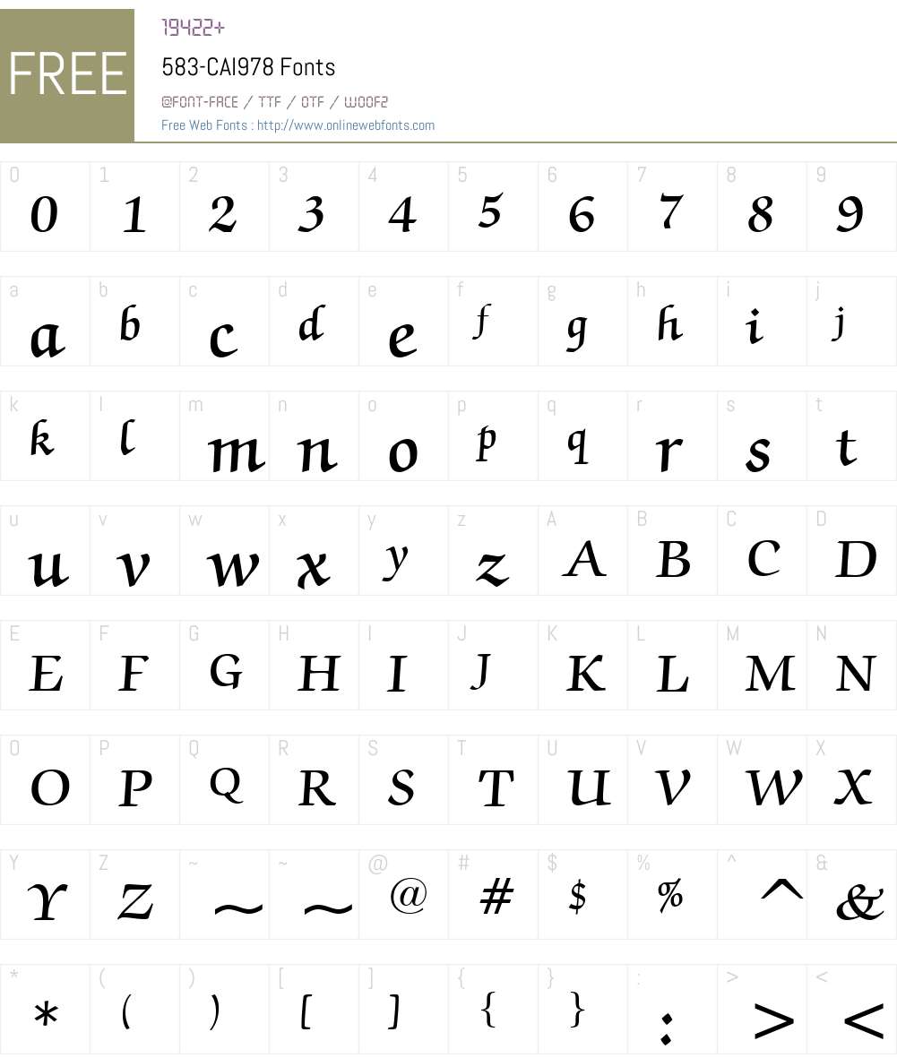 583-CAI978 Font Screenshots