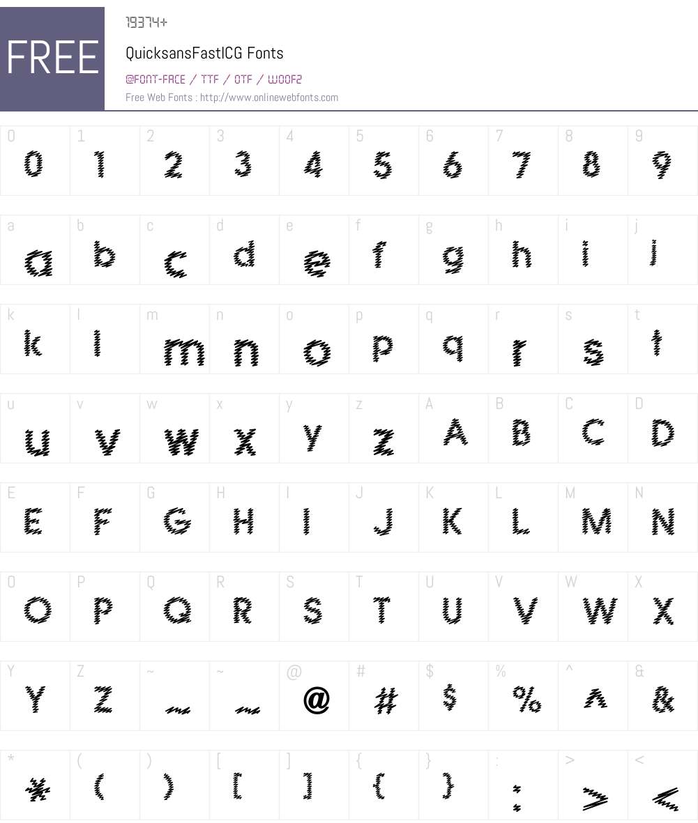 QuicksansFastICG Font Screenshots