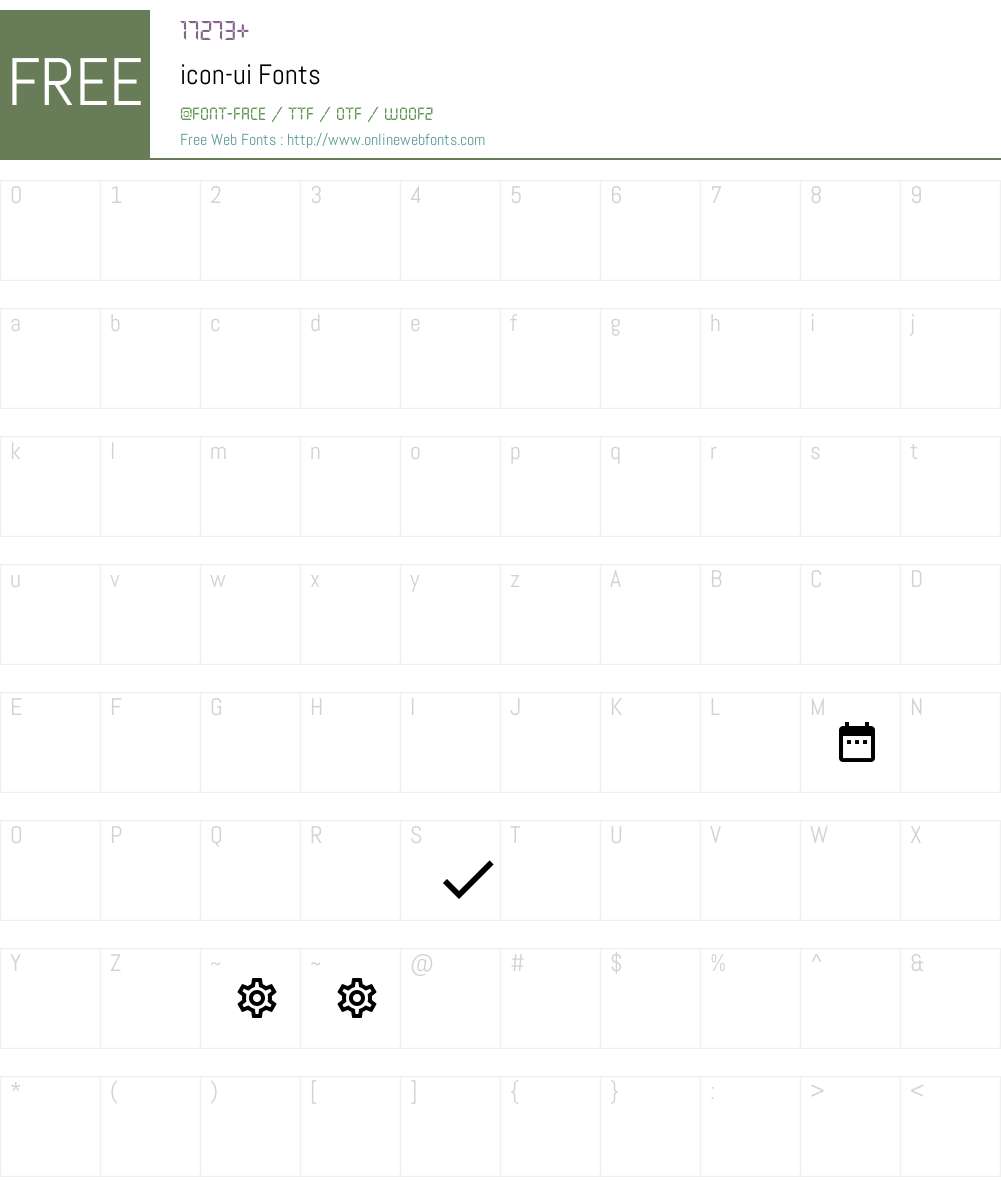 icon-ui Font Screenshots