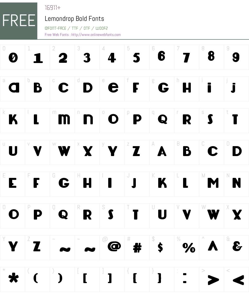 Lemondrop Font Screenshots