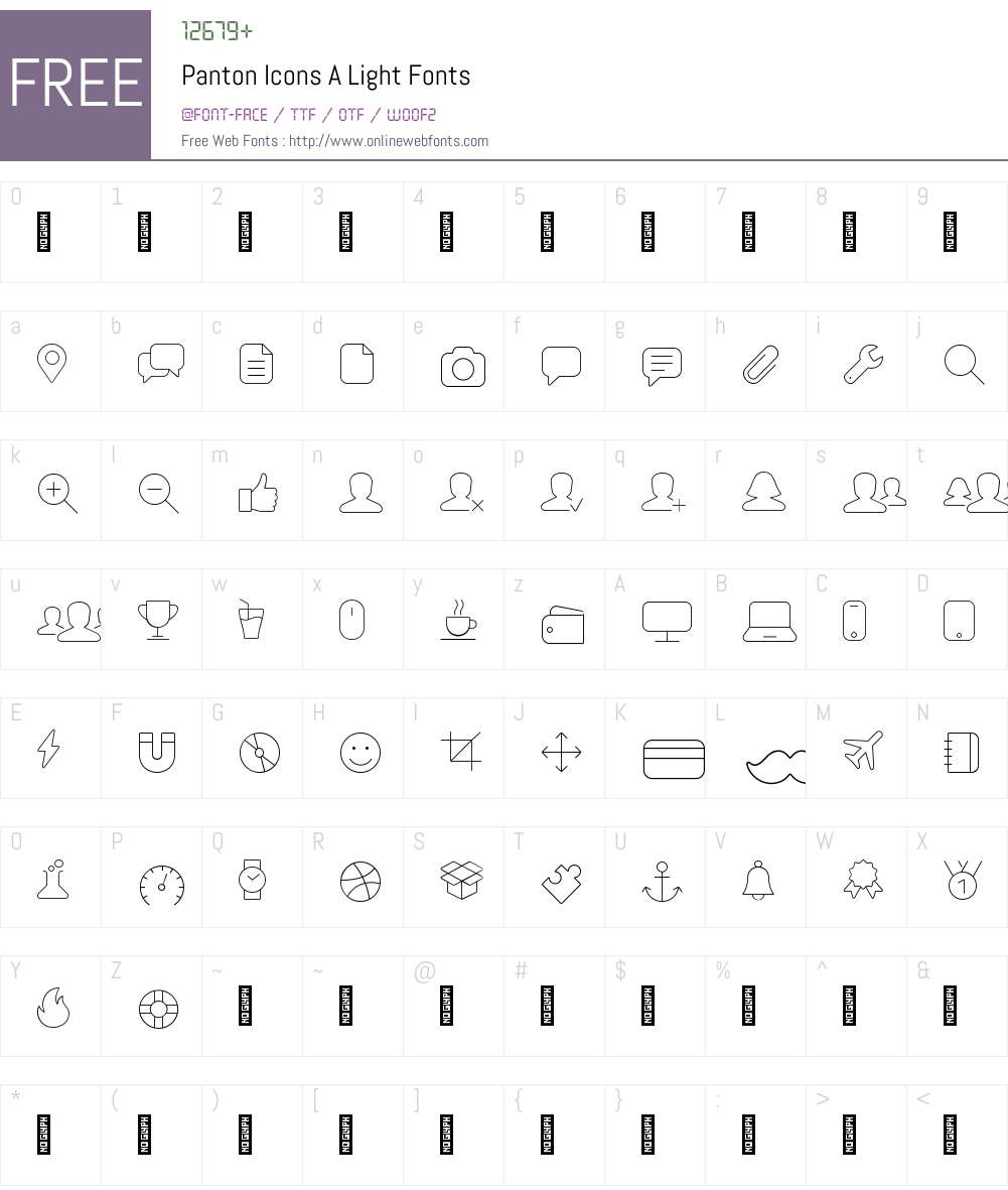 PantonIcons-ALight Font Screenshots