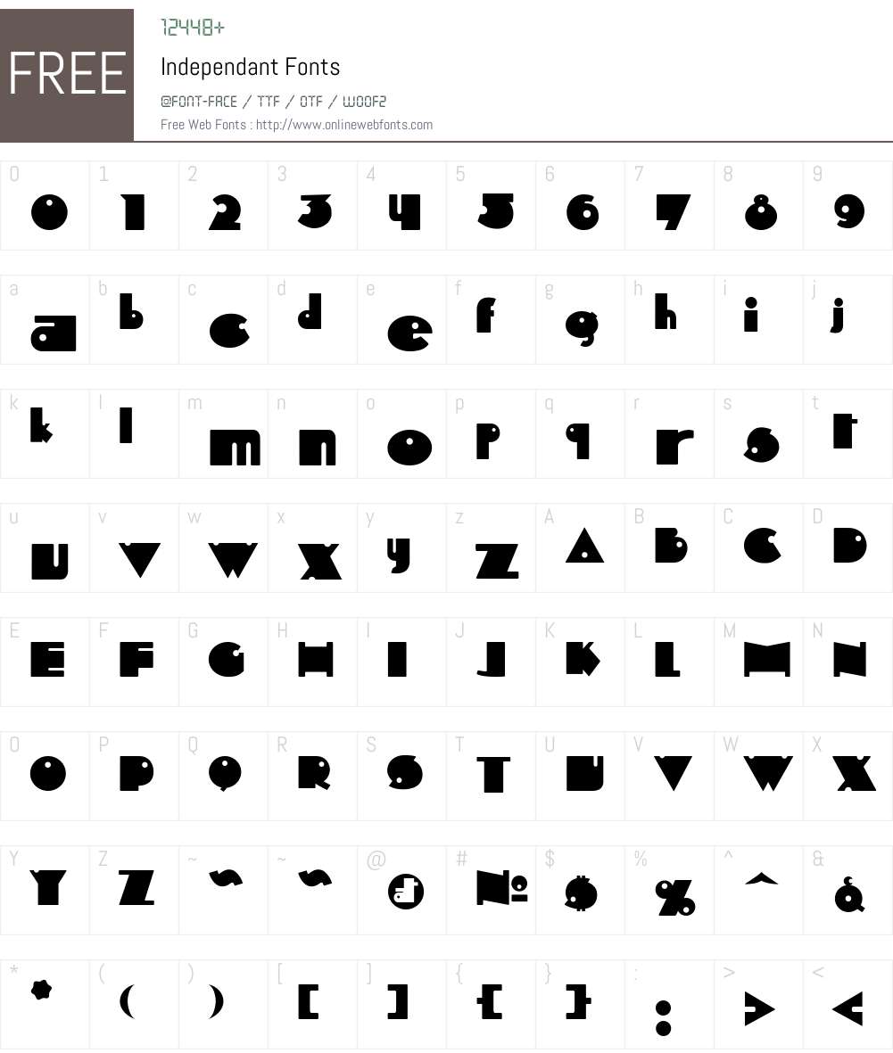 Independant Font Screenshots