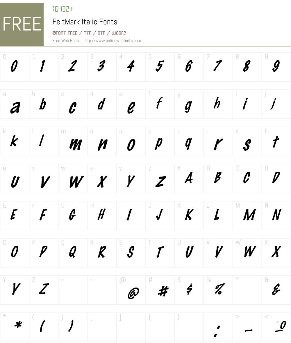 FeltMark Font Screenshots