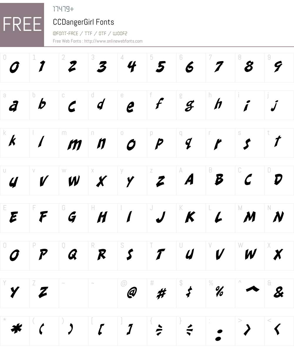 CCDangerGirl Font Screenshots
