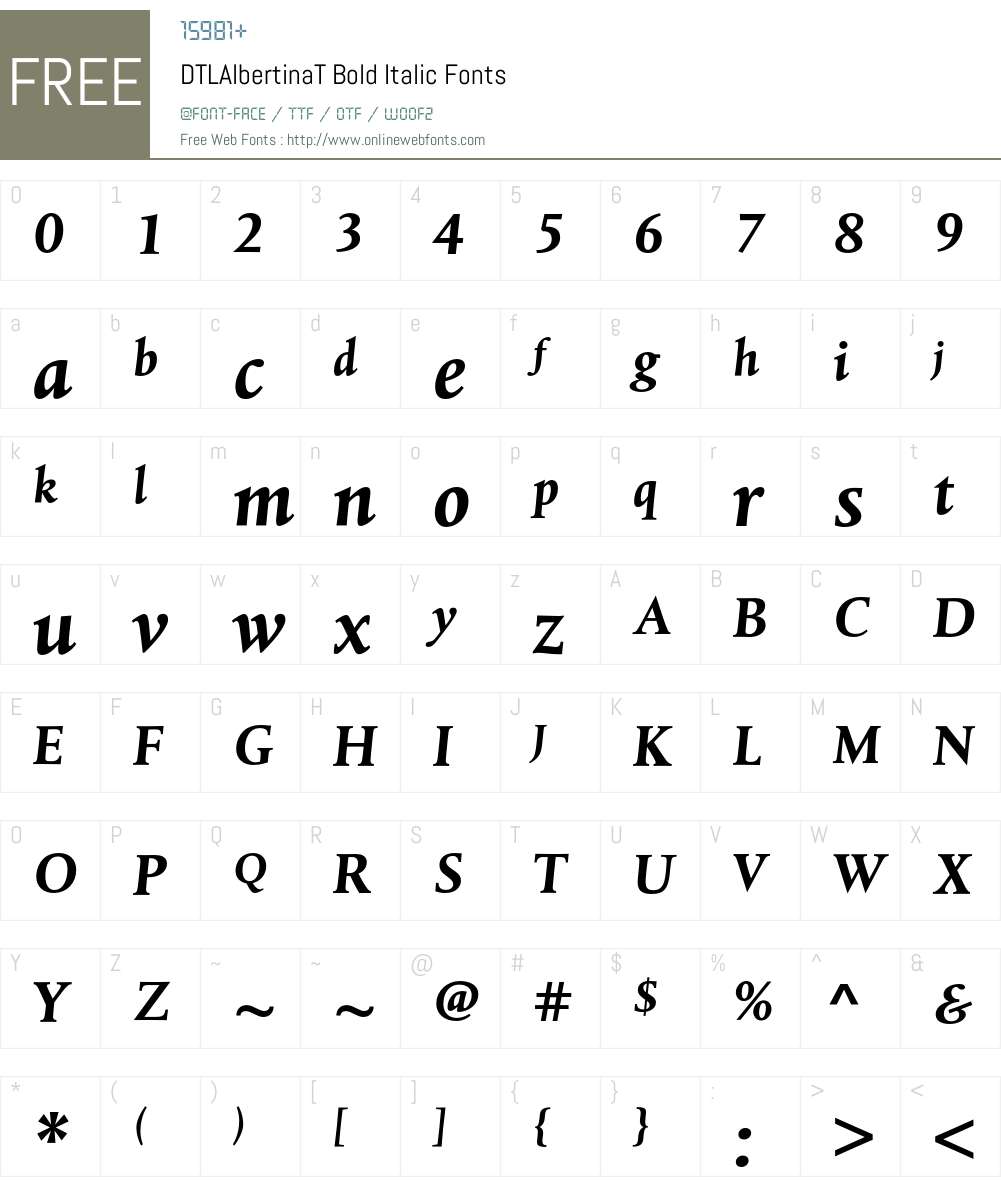 DTLAlbertinaT Font Screenshots