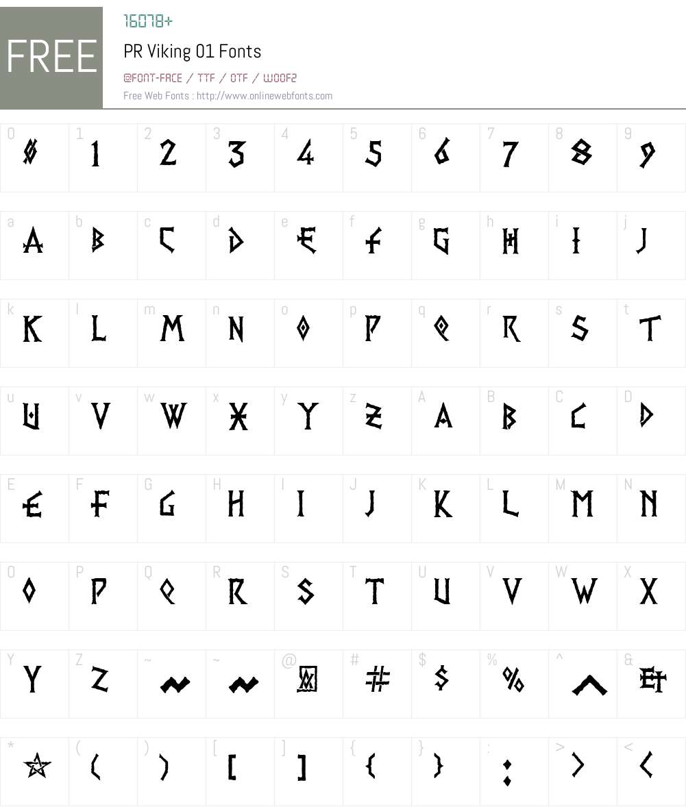 PR Viking 01 Font Screenshots