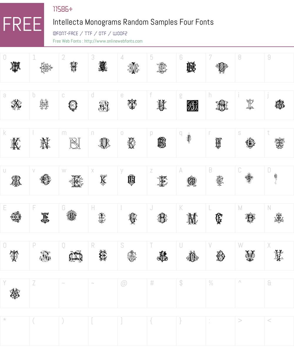 Intellecta Monograms Random Samples Four Font Screenshots