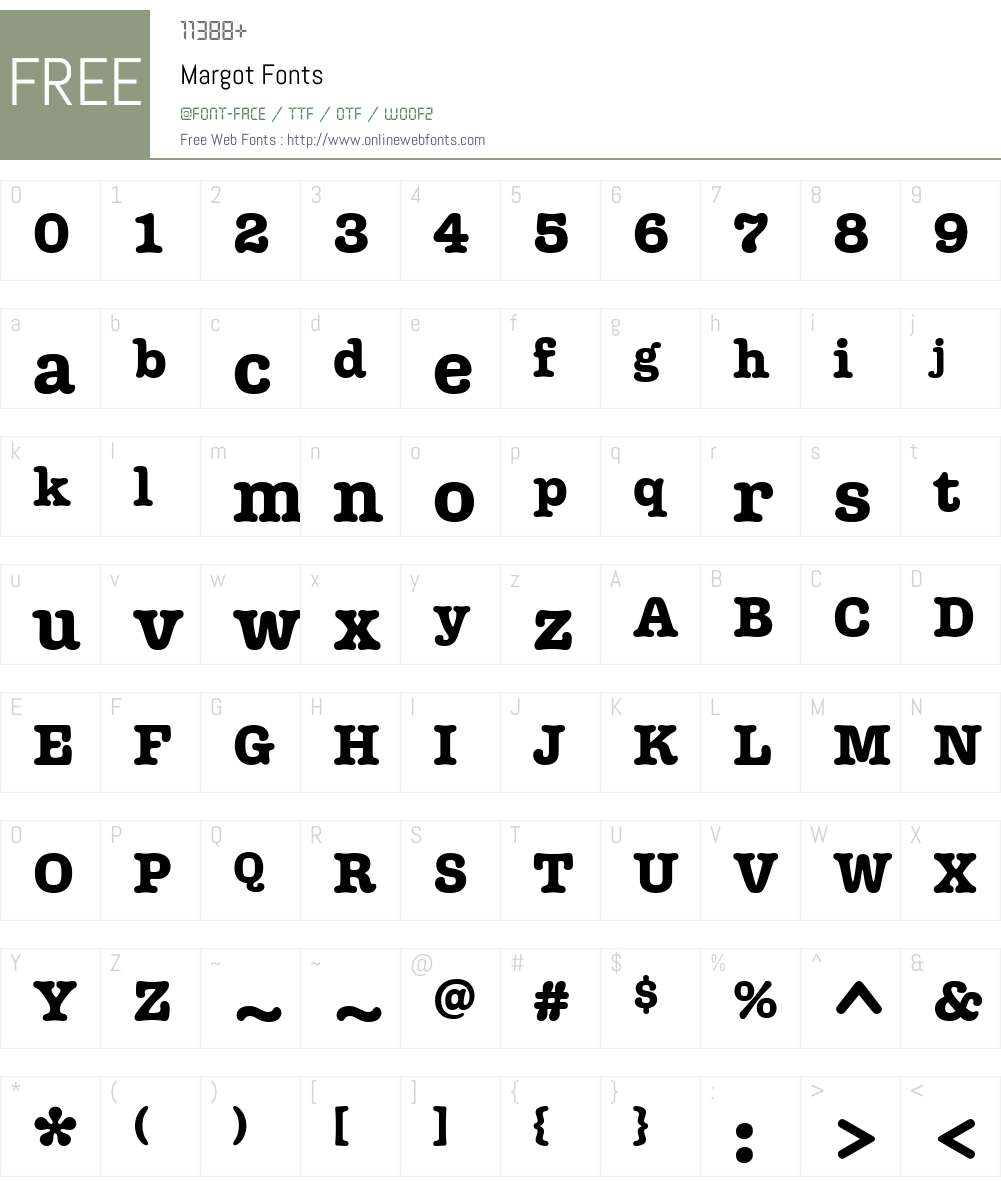 Margot Font Screenshots