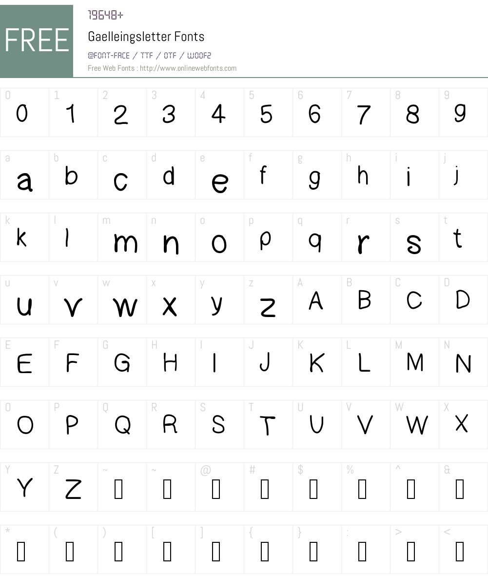 Gaelleingsletter Font Screenshots