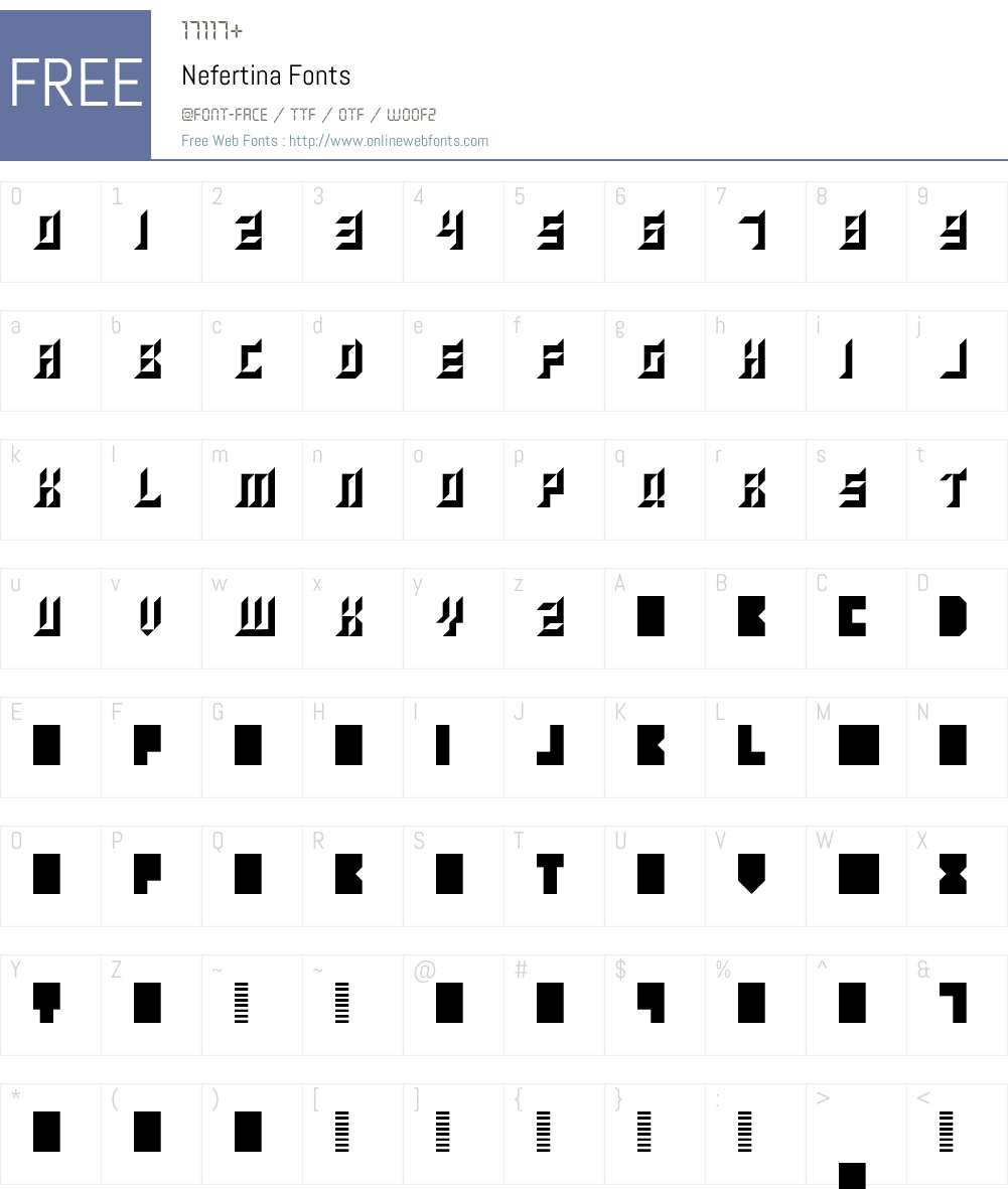 Nefertina Font Screenshots
