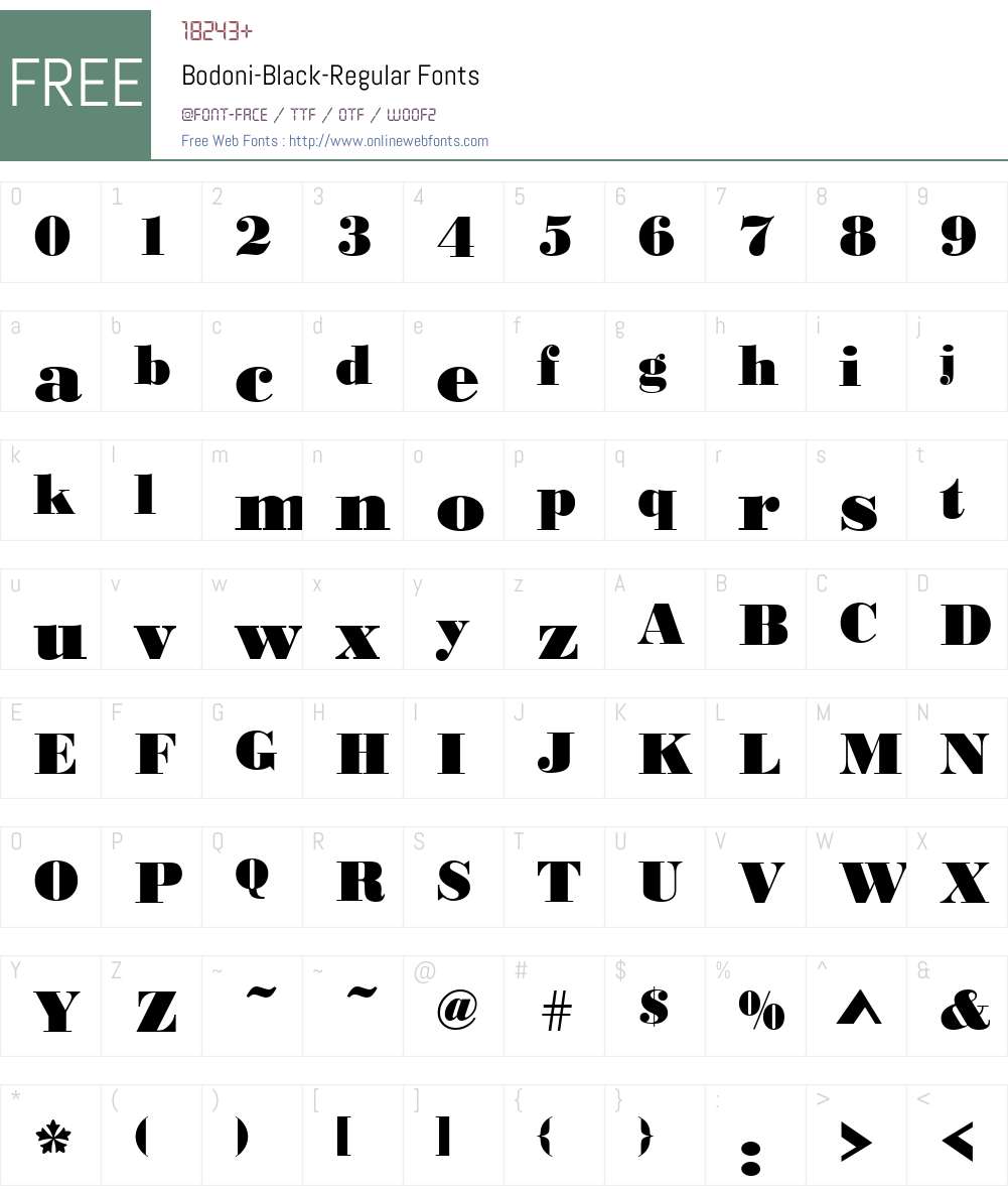 Bodoni-Black Font Screenshots