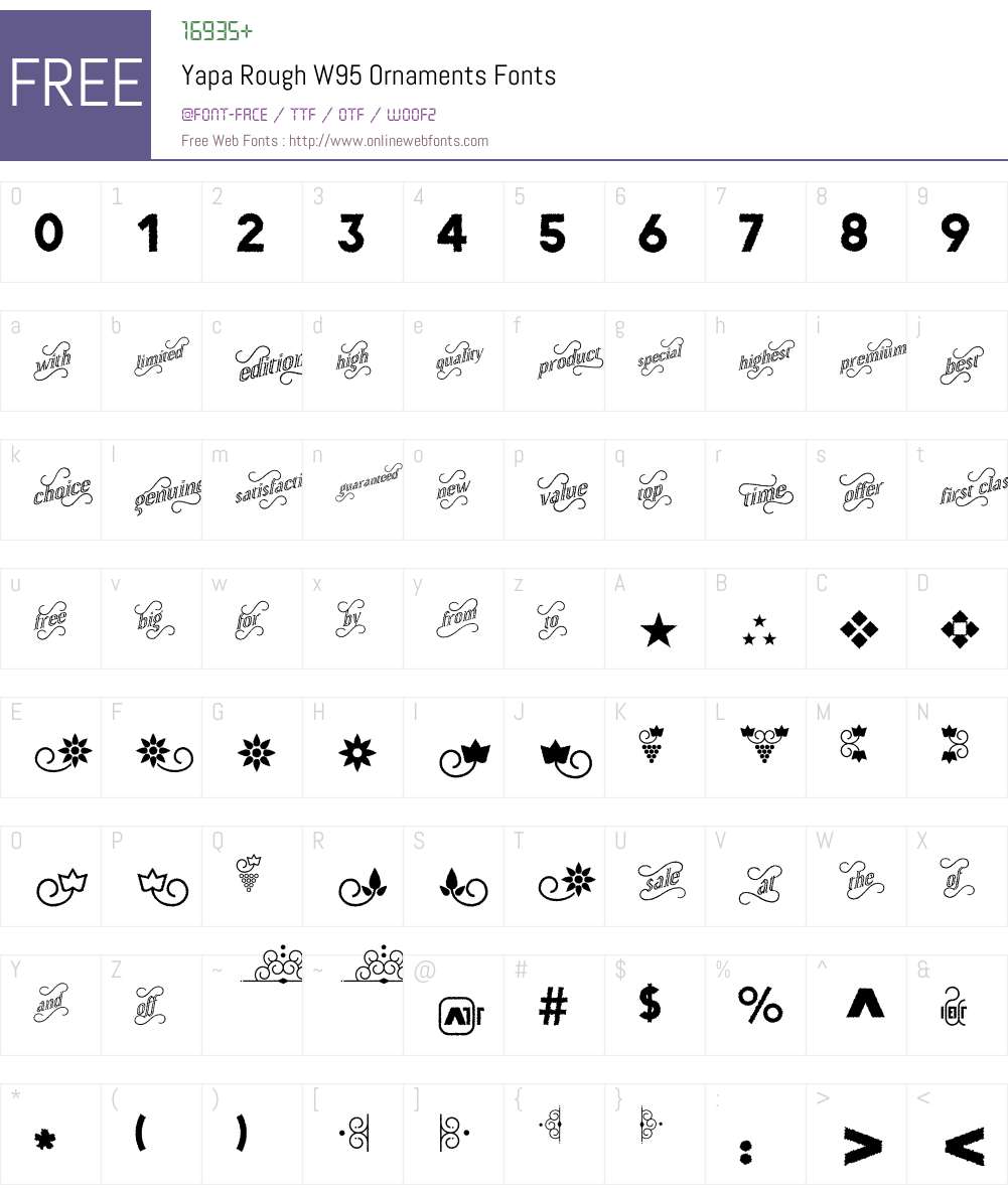 Yapa Font Screenshots