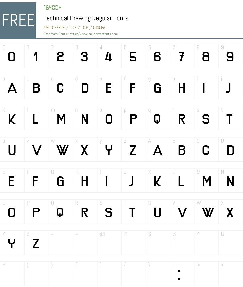 Technical Drawing 1.000 Fonts Free Download - OnlineWebFonts.COM