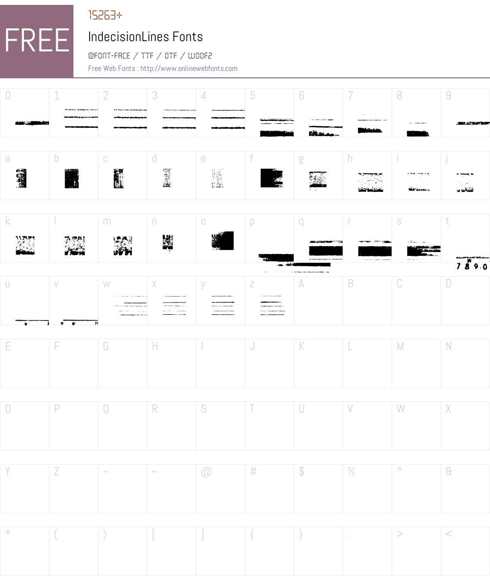 IndecisionLines Font Screenshots