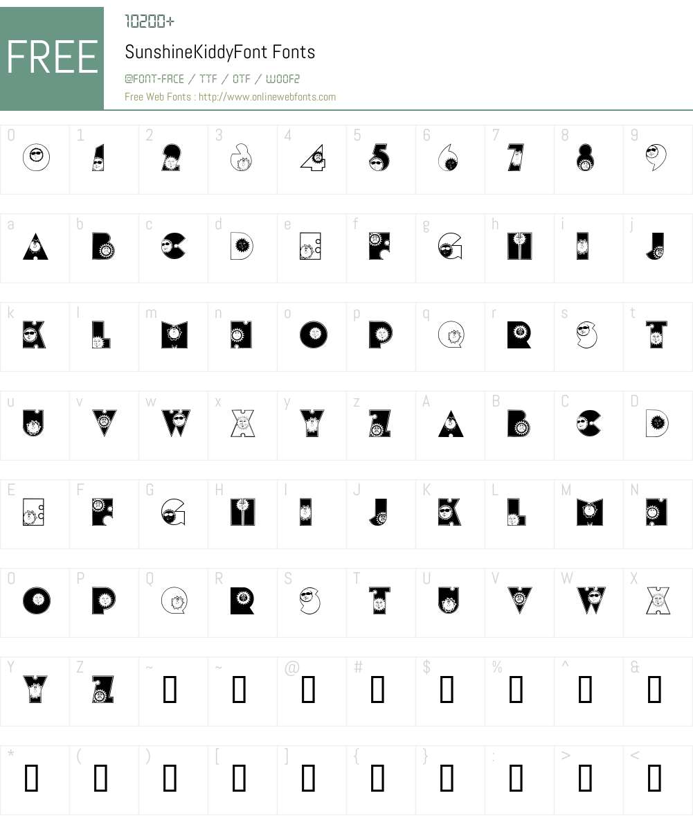 SunshineKiddyFont Font Screenshots