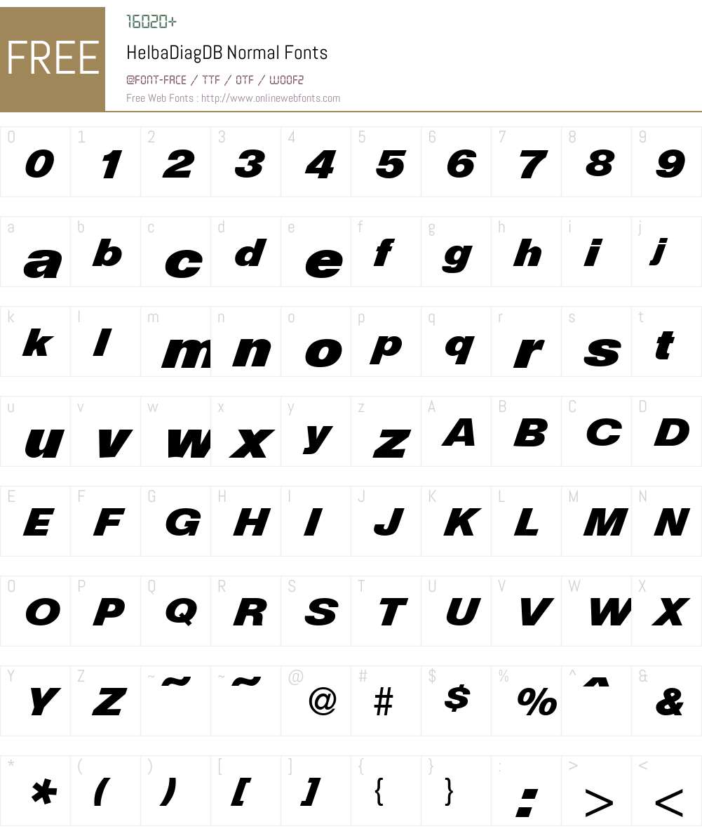 HelbaDiagDB Font Screenshots