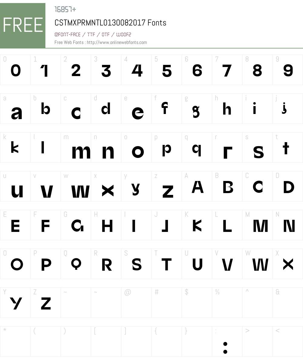 CSTM XPRMNTL 01 30082017 Font Screenshots