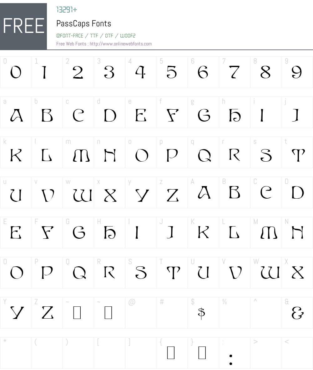 PassCaps Font Screenshots
