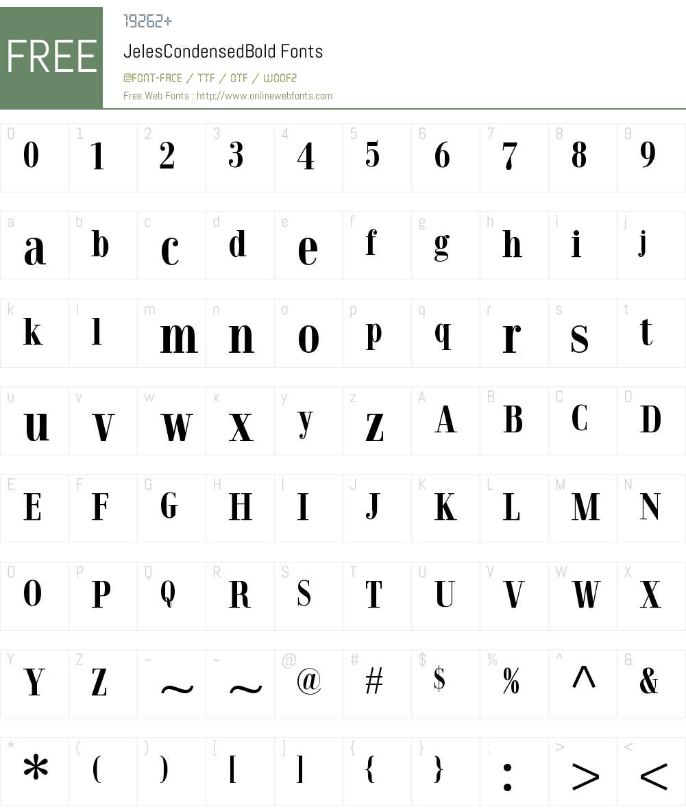 JelesCondensedBold Font Screenshots