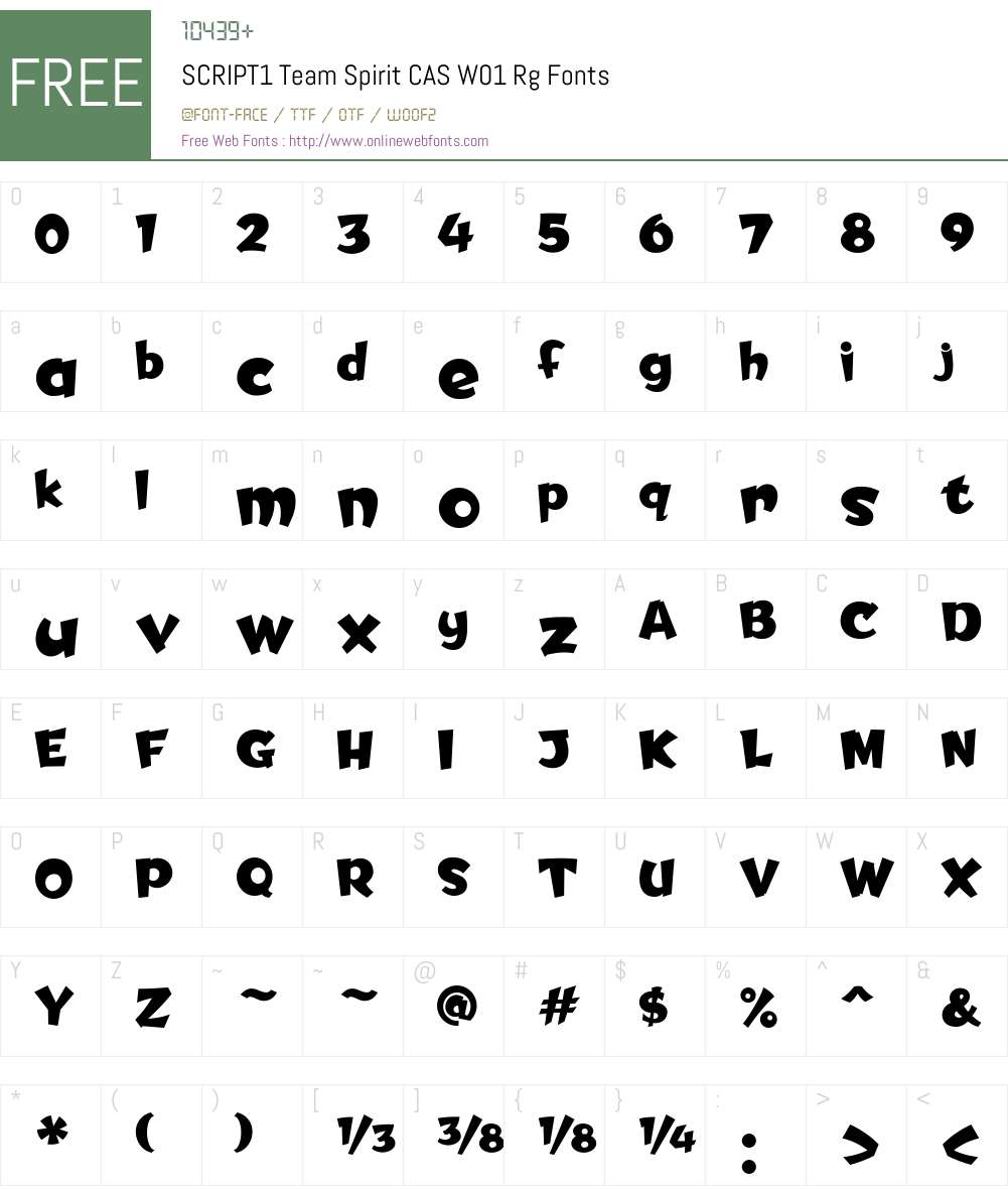 SCRIPT1TeamSpiritCASW01-Rg Font Screenshots