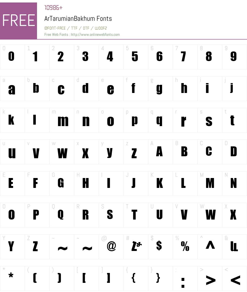 ArTarumianBakhum Font Screenshots