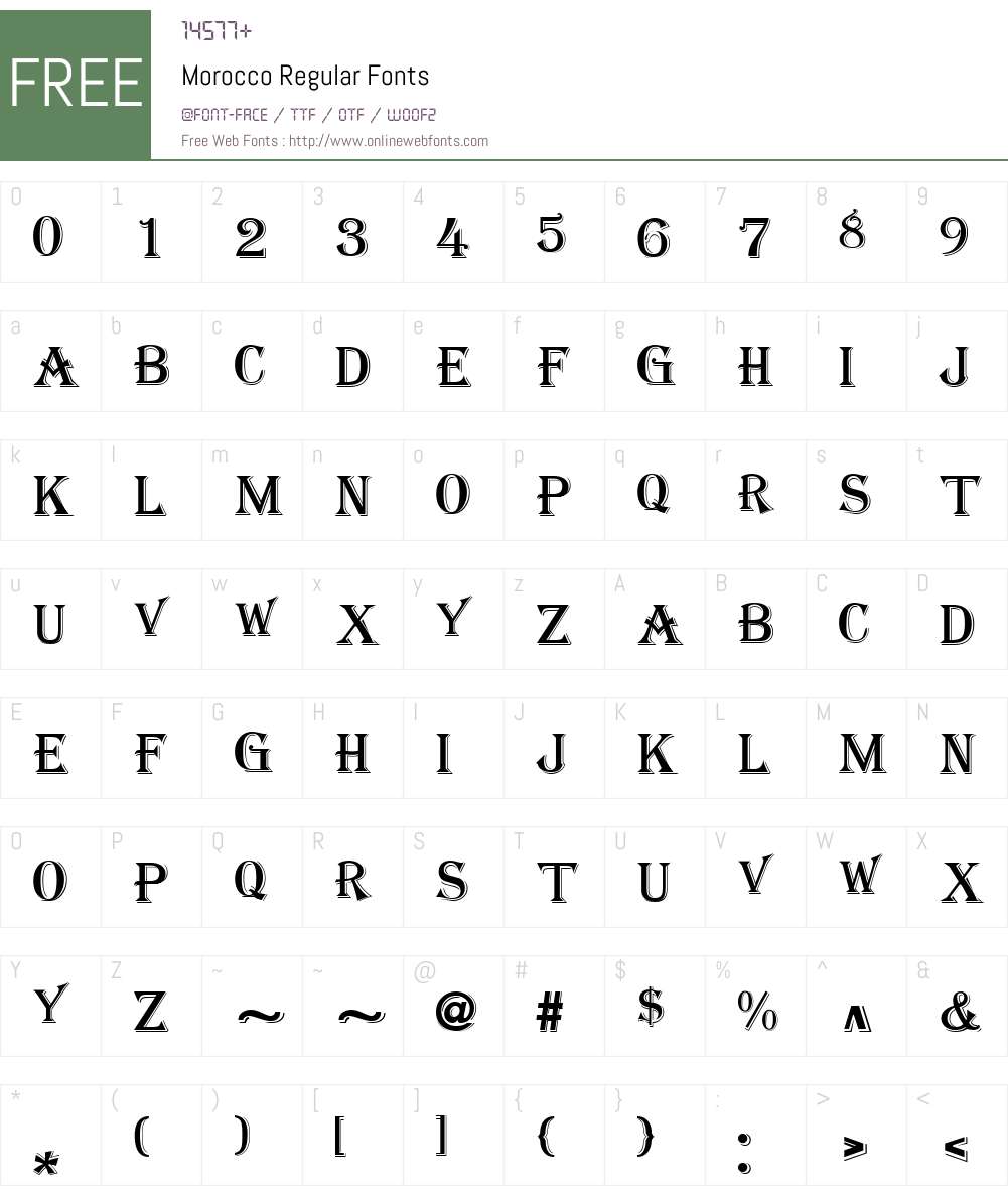 Morocco Font Screenshots