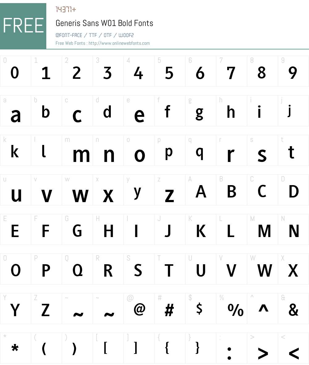 GenerisSansW01-Bold Font Screenshots