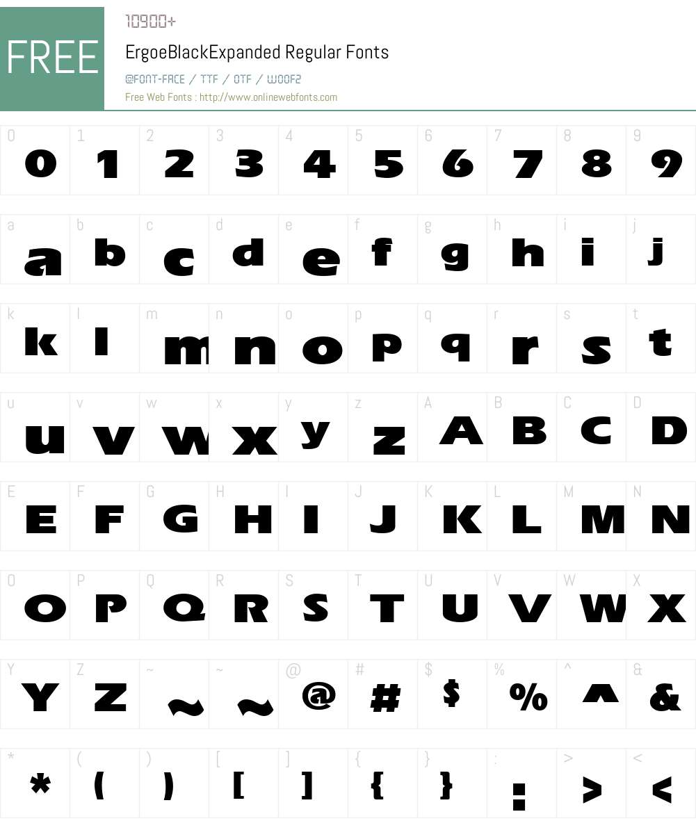 ErgoeBlackExpanded Font Screenshots