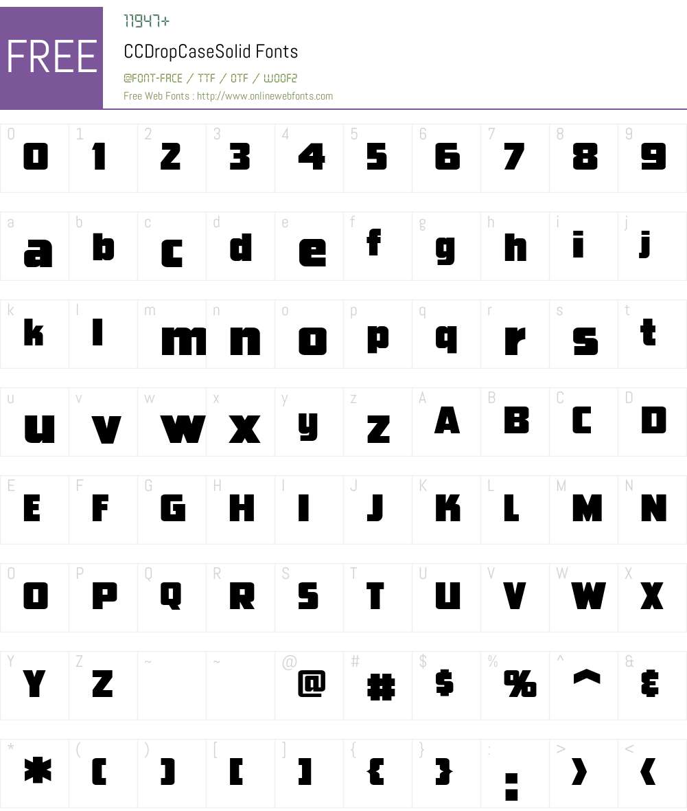 CCDropCaseSolid Font Screenshots