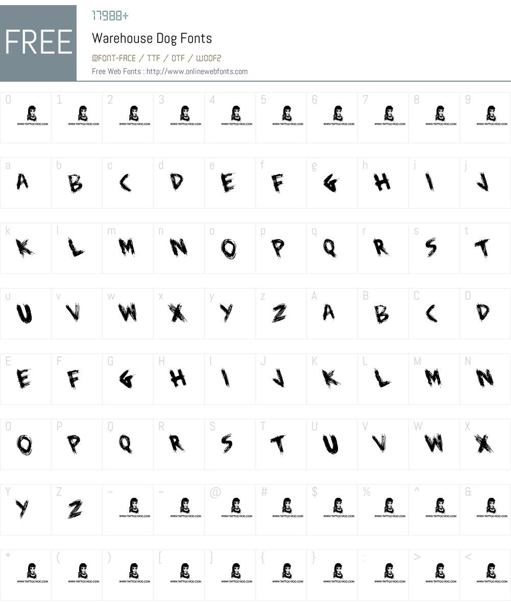 Warehouse Dog Font Screenshots