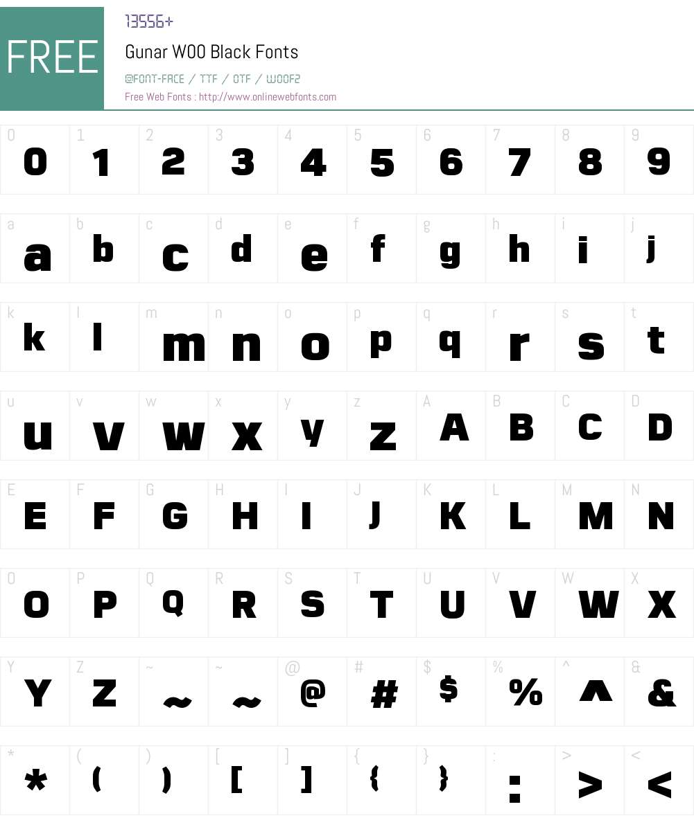 GunarW00-Black Font Screenshots