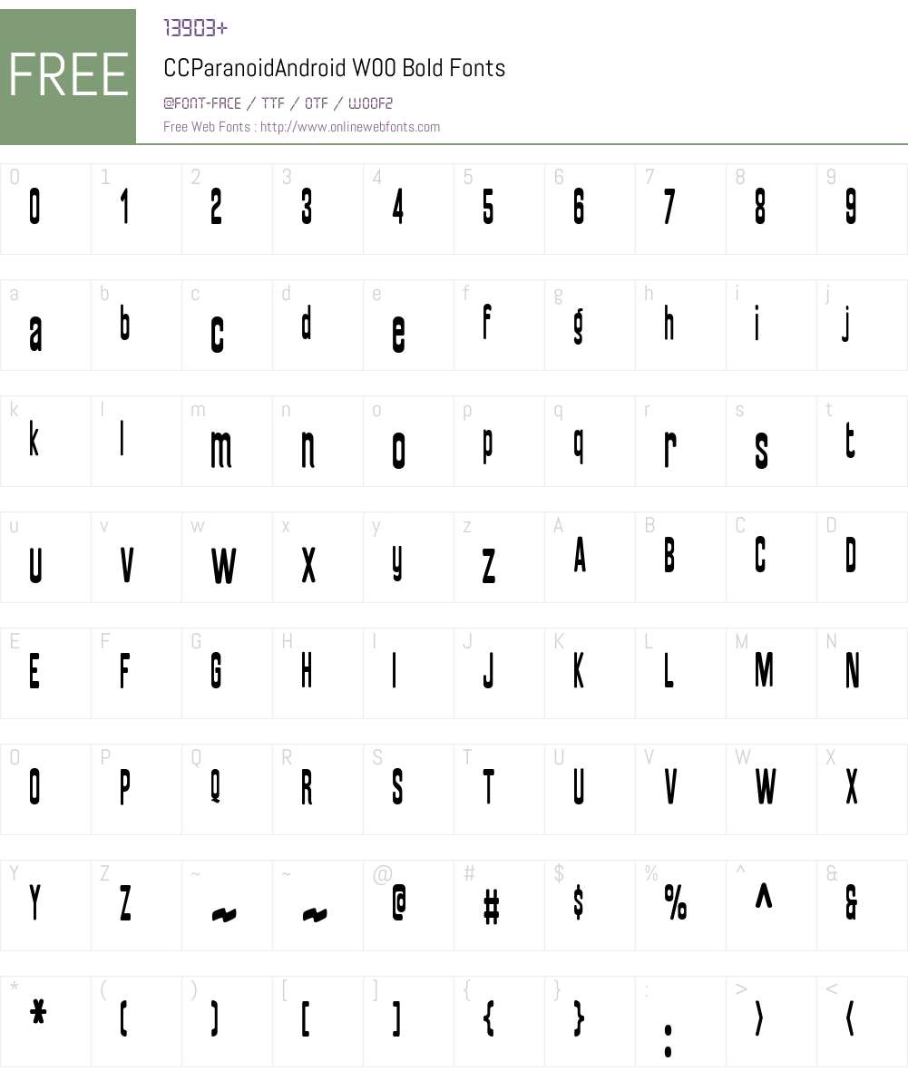 CCParanoidAndroidW00-Bold Font Screenshots