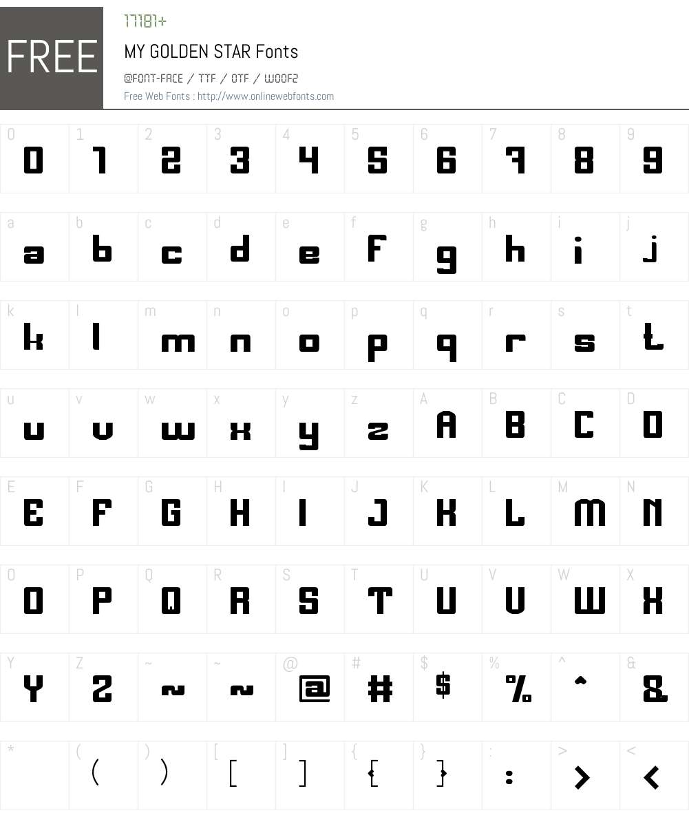 MY GOLDEN STAR Font Screenshots