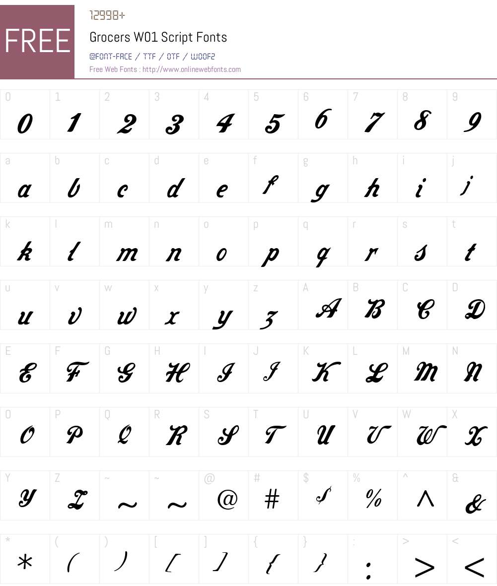 GrocersW01-Script Font Screenshots