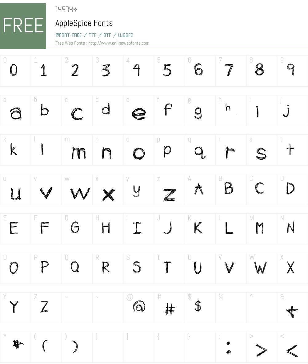 AppleSpice Font Screenshots